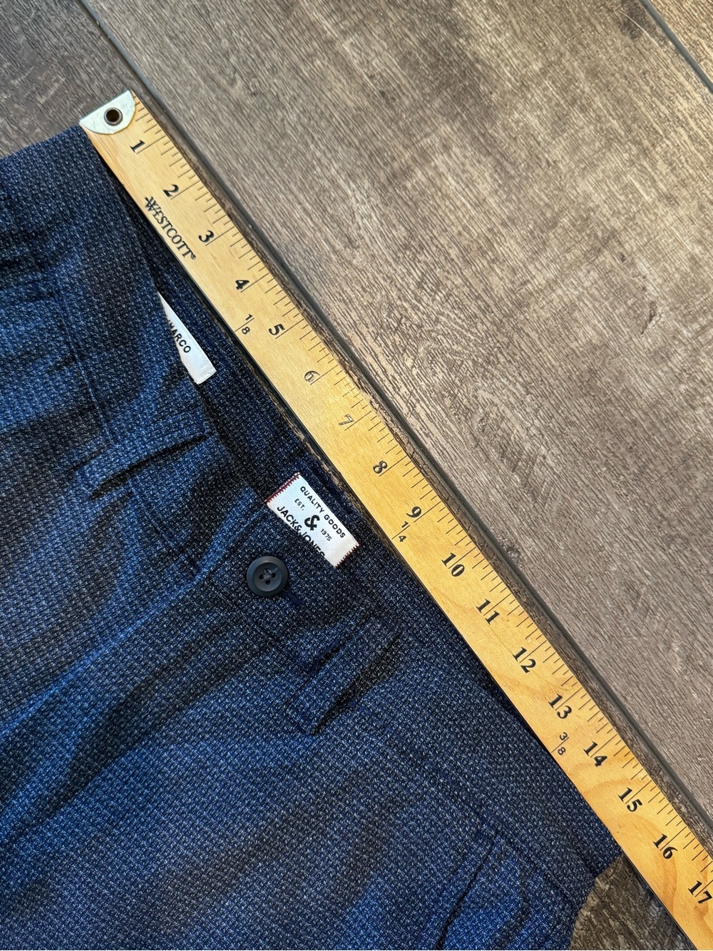 Jack & Jones Men's Marco Plaid Slim Knit Pants Gray Blue 31x32 View 6